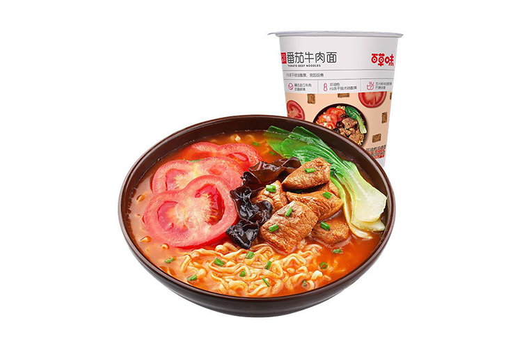 BAICAOWEI BEEF NOODLES WITH TOMATO 70G